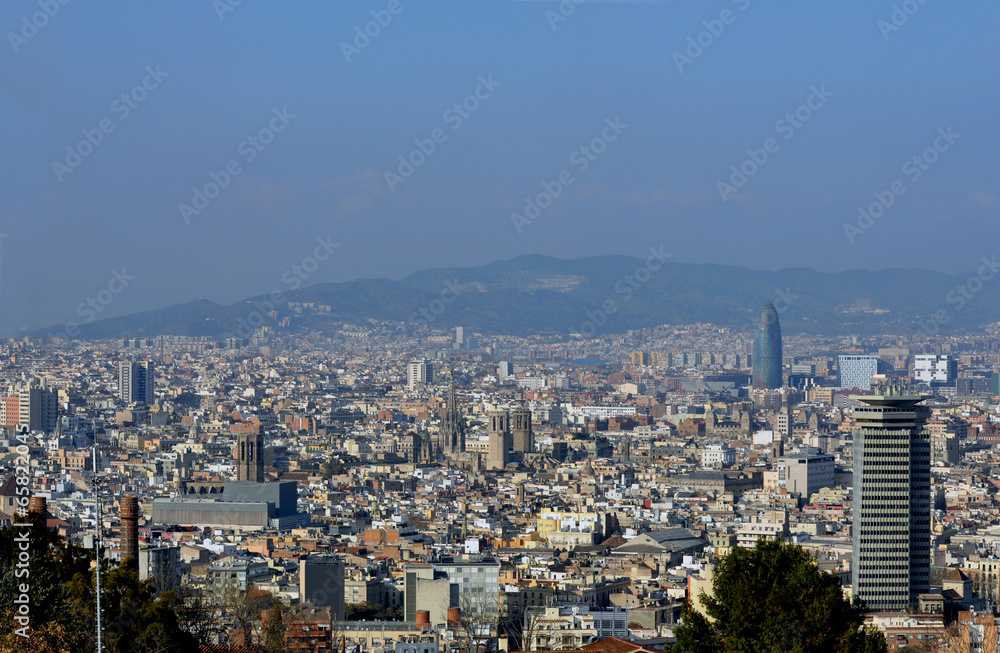 Views of Barcelona and the Barcelona Cathedral