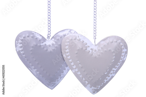 Two  hearts isolated on white