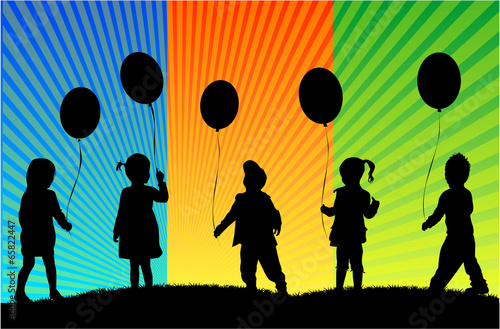 children silhouettes