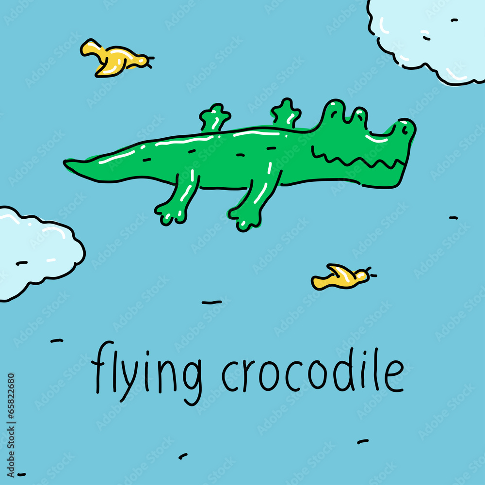 Fototapeta premium Flying crocodile