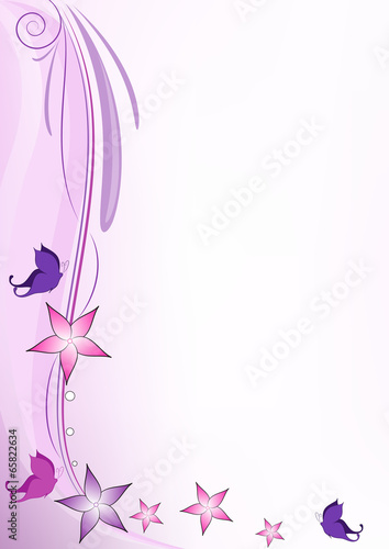 Decorazione viola farfalline e fiori