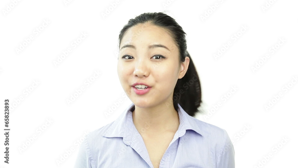 asian business woman isolated on white interview talking asian business woman isolated on white interview talking
