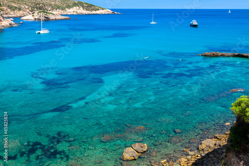 Ibiza Punta de Xarraca turquoise beach paradise in Balearic Isla