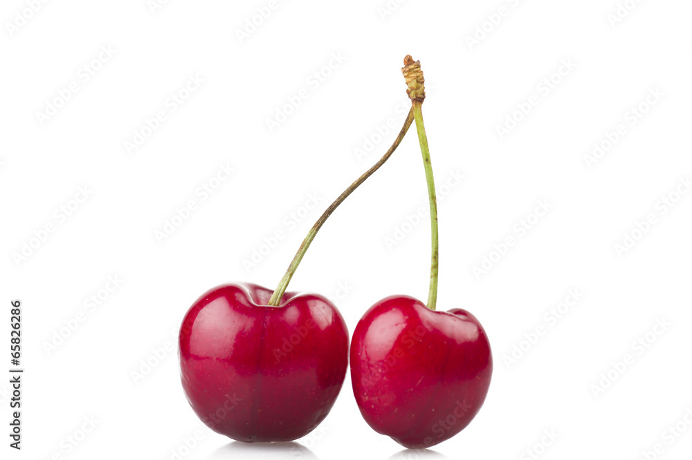 Fresh Cherry close up on the white background Fresh Cherry close up on the white background