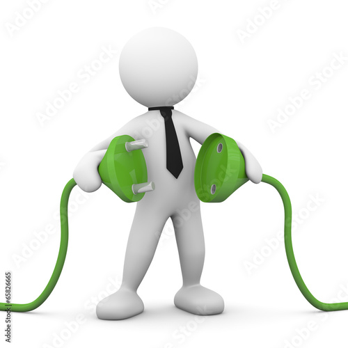 Wallpaper Mural omino bianco con presa elettrica Torontodigital.ca