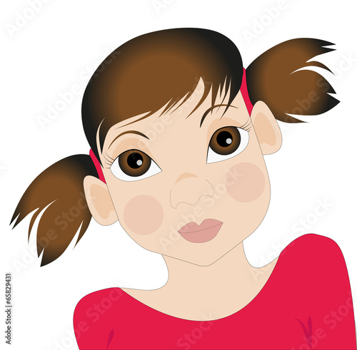volto di ragazzina in primo piano