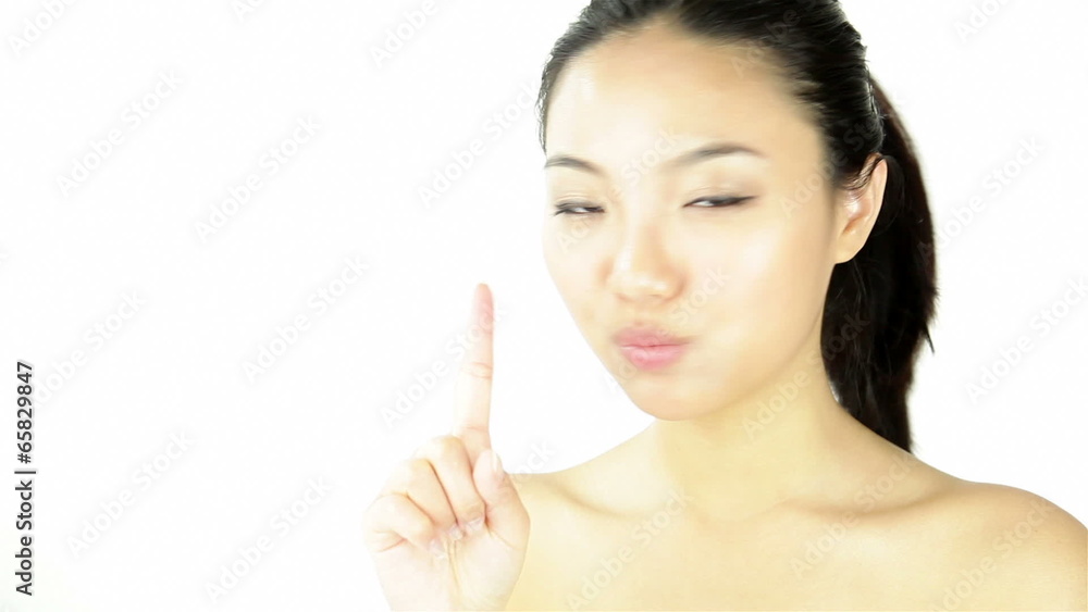 Attractive asian woman on white Attractive asian woman on white