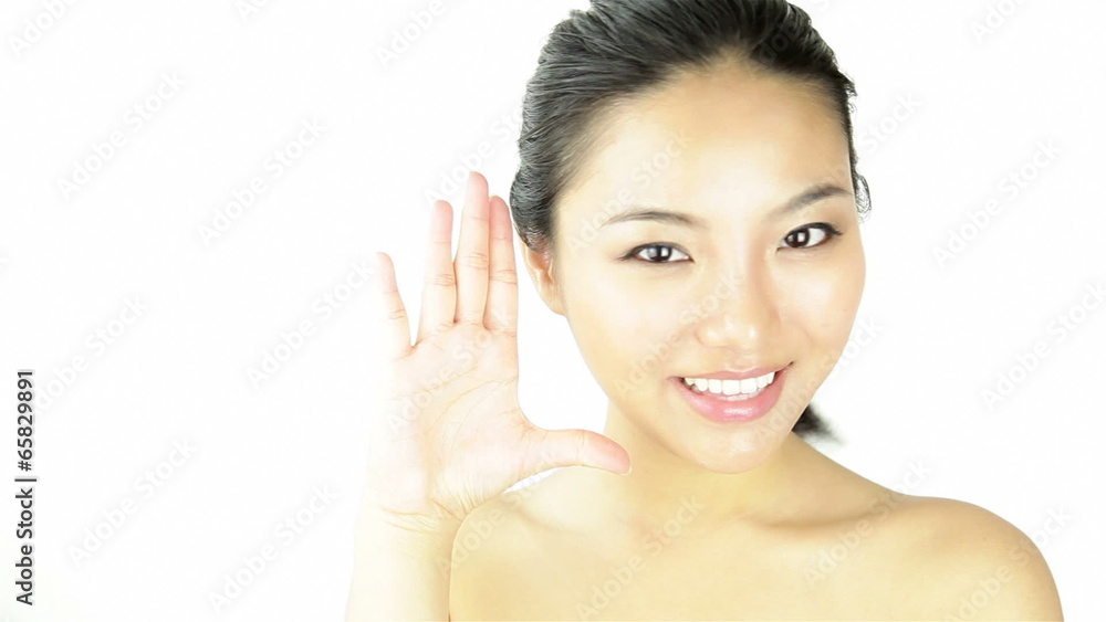 Attractive asian woman on white Attractive asian woman on white