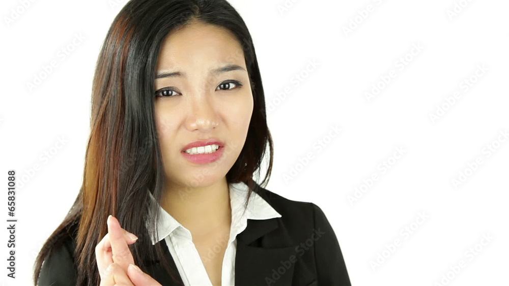 Attractive asian woman on white Attractive asian woman on white