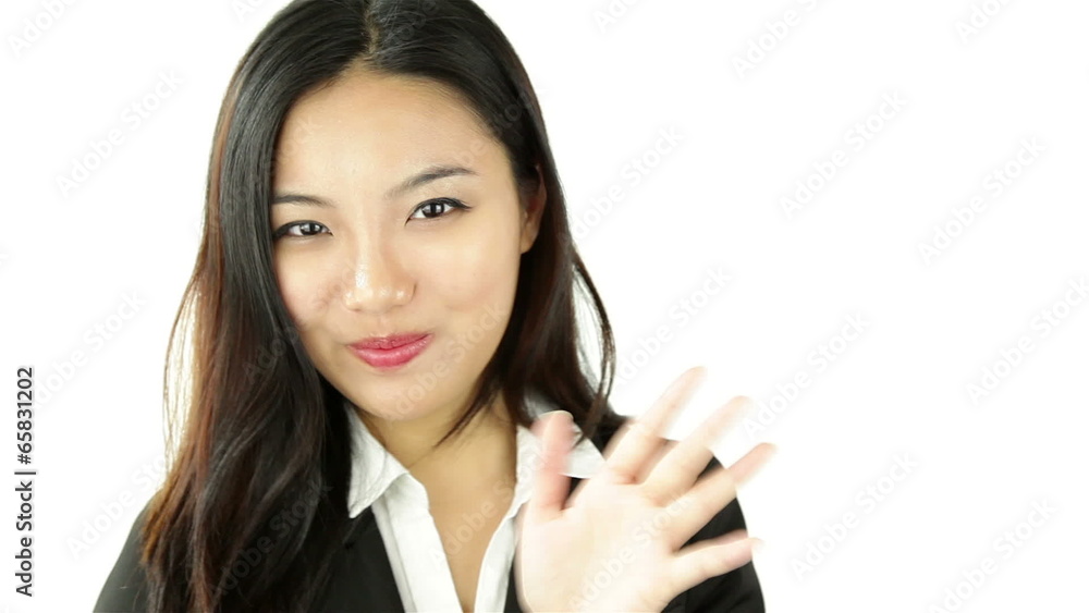 Attractive asian woman on white Attractive asian woman on white