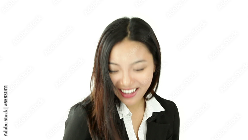 Attractive asian woman on white Attractive asian woman on white