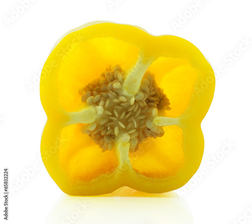 Coloyellow paprika (pepper) isolated on a white background photo