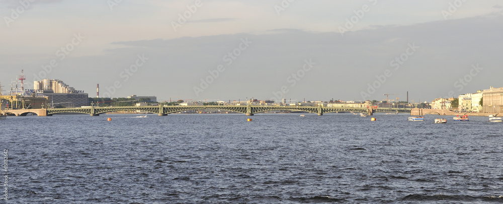 Панорама Троицкого моста. Санкт-Петербург