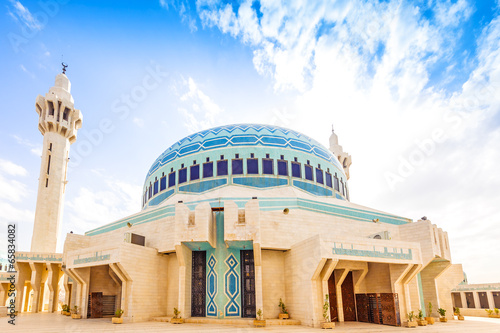 Fotografía King Abdullah I Mosque in Amman, Jordan. It was built 1982-1989