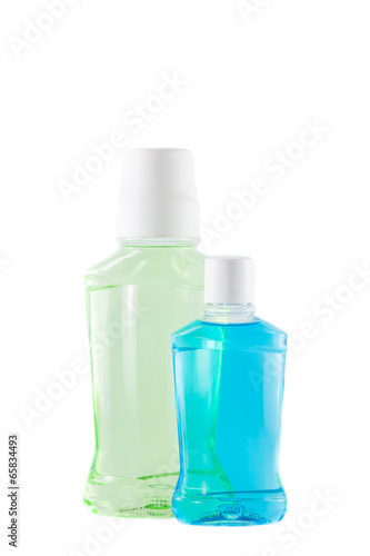 bottles with mouthwash
