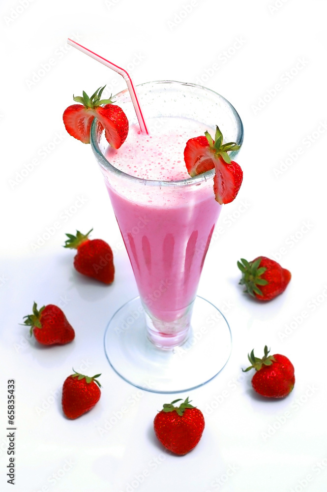 Strawberry milk cocktail. Strawberry milk cocktail.