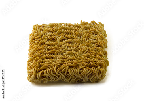 asian ramen block of Instant  isolated on white background. photo
