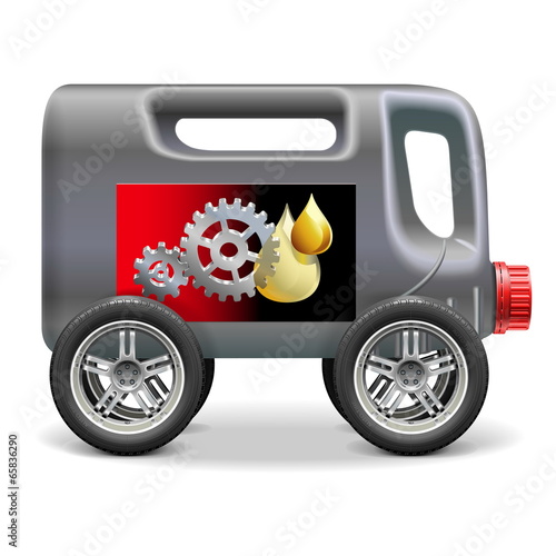 Vector Motor Oil on Wheels