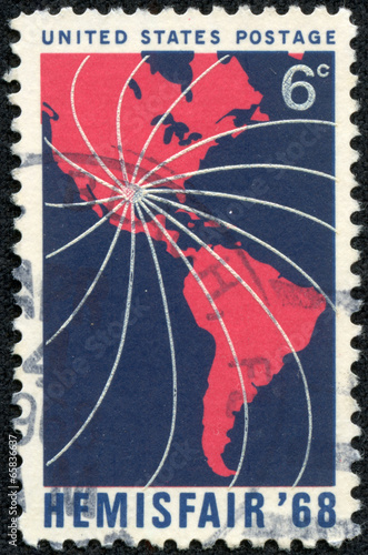 Stamps printed in USA honoring Hemisfair 68 photo