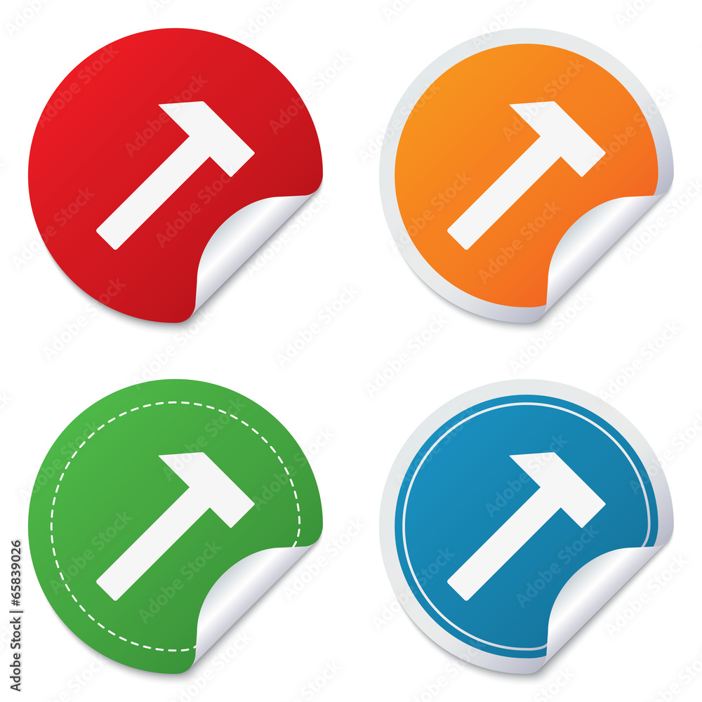 Hammer sign icon. Repair service symbol. Hammer sign icon. Repair service symbol.