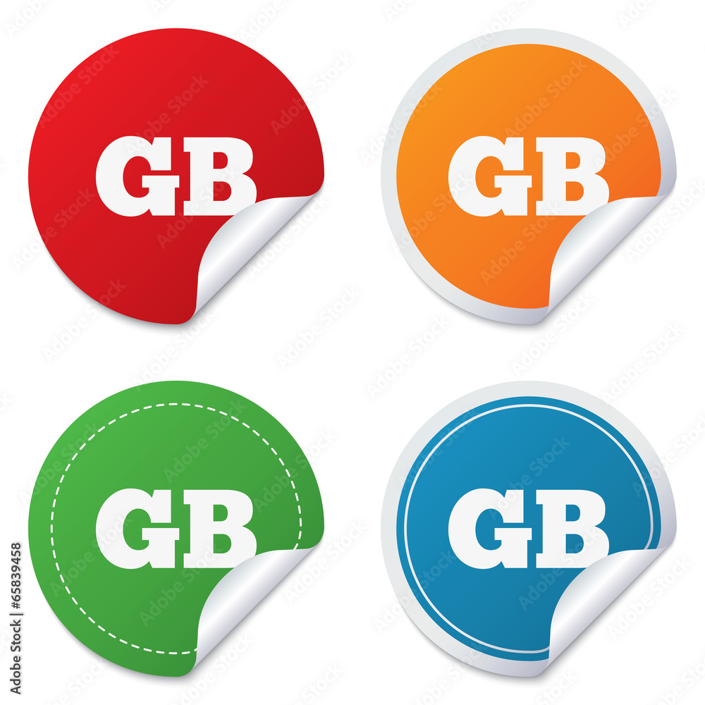 British language sign icon. GB translation. British language sign icon. GB translation.