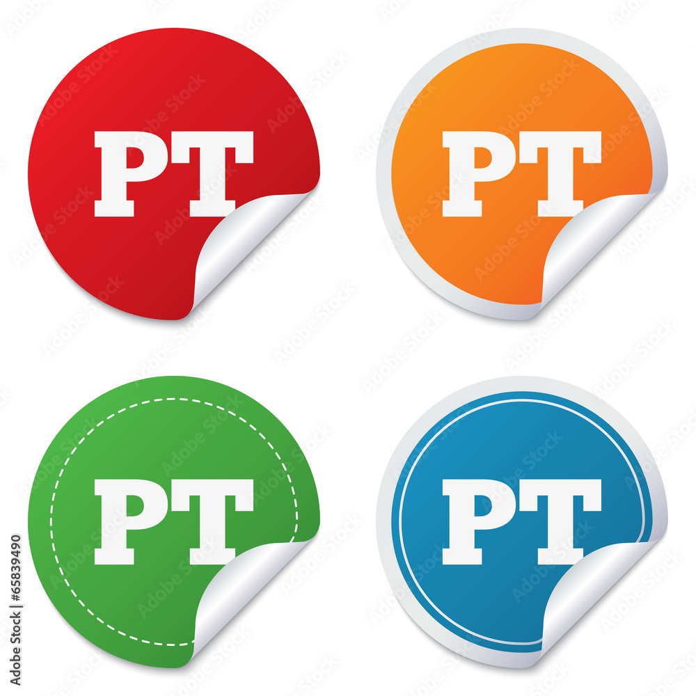 Portuguese language sign icon. PT translation Portuguese language sign icon. PT translation