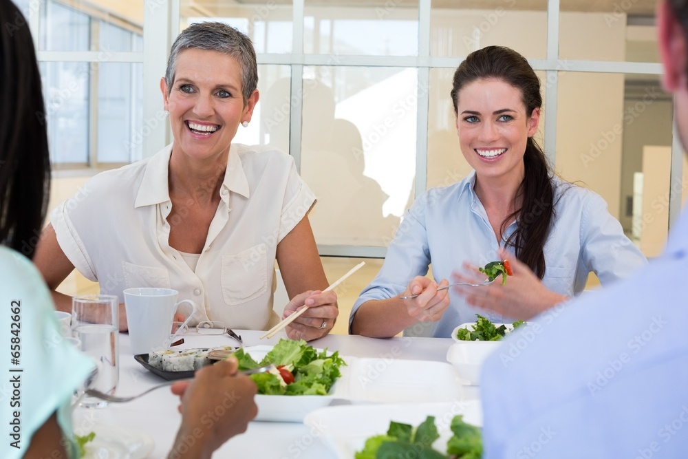 Business people enjoy healthy lunch Business people enjoy healthy lunch