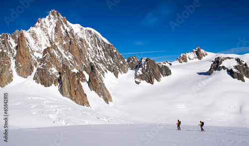 Skiing on the Vallee Blanche from Courmayeur, Italy photo