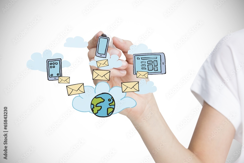Composite image of businesswoman writing graphic Composite image of businesswoman writing graphic