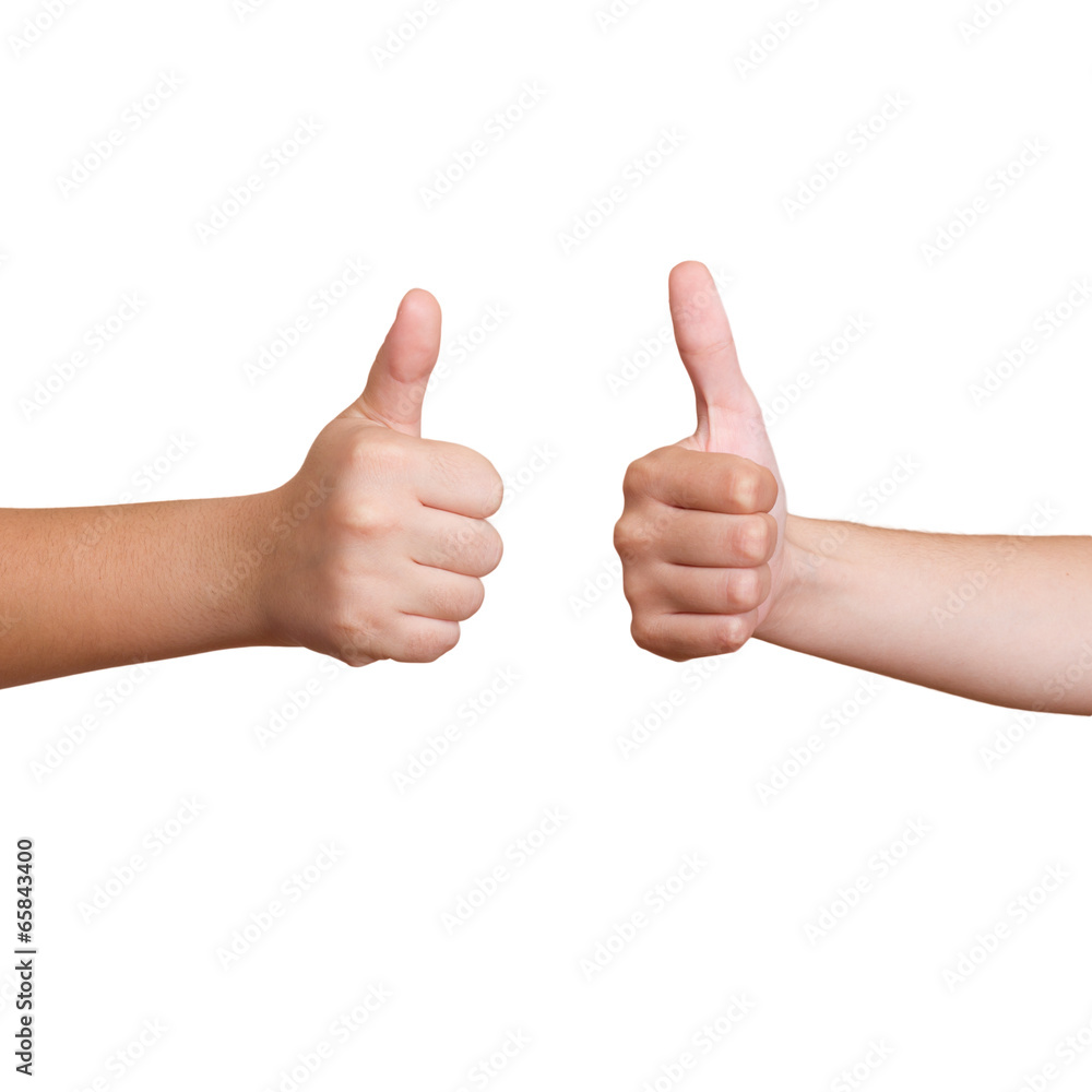 Thumbs up isolated on white Thumbs up isolated on white