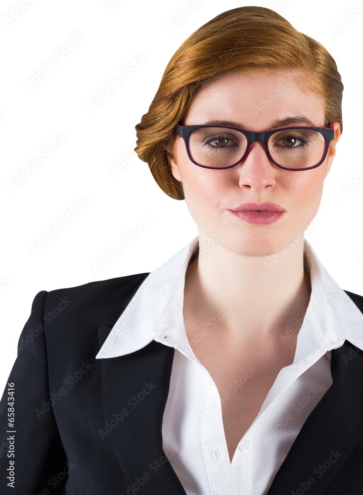 Redhead businesswoman wearing glasses portrait