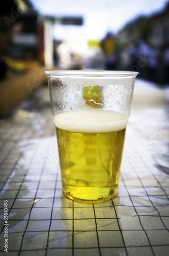 Glass of cold beer color image