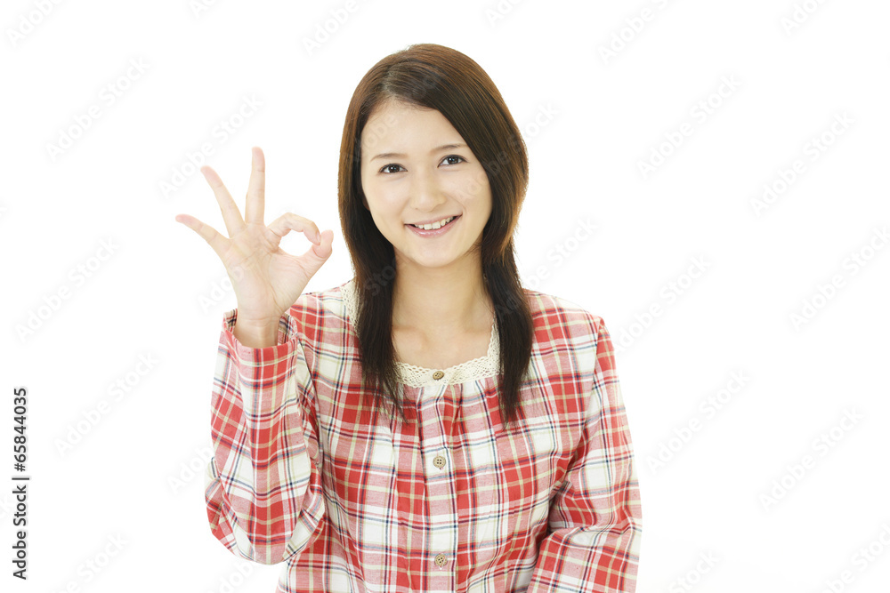 パジャマ姿の女性 パジャマ姿の女性