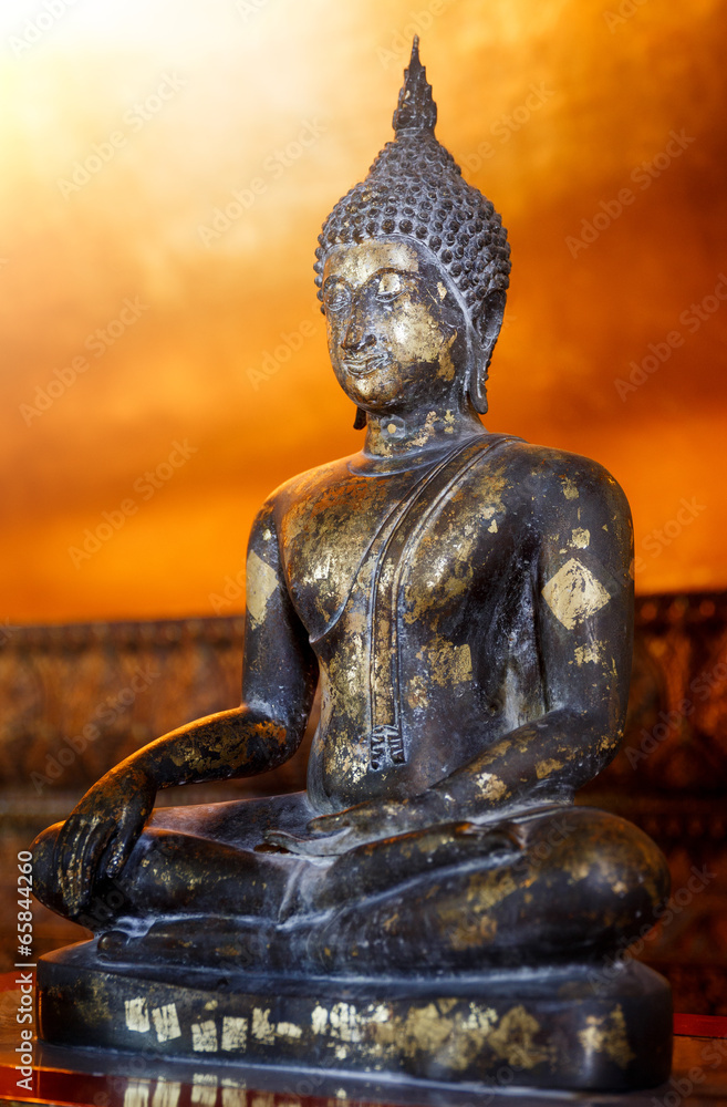 Set Déco Méditation Bouddha Avec Bol Feuilles Et Photophore - Pierres Décoratives Incluses - Ambiance Zen