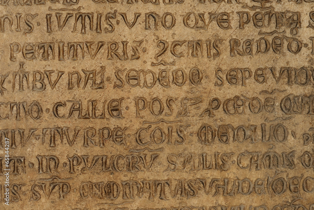 ancient stone with latin text