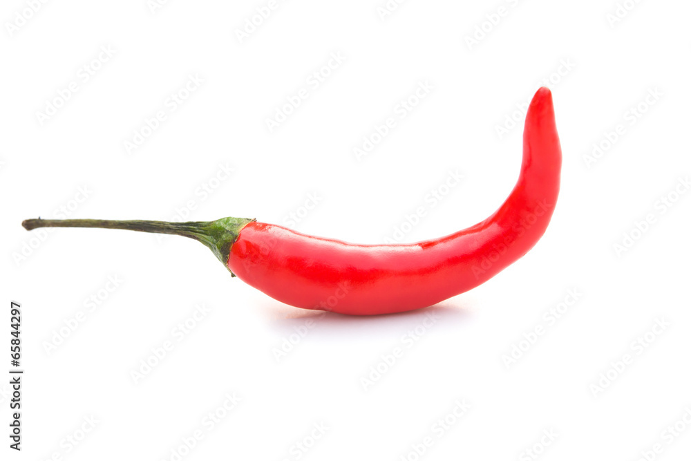 fresh and spicy cayenne on white background