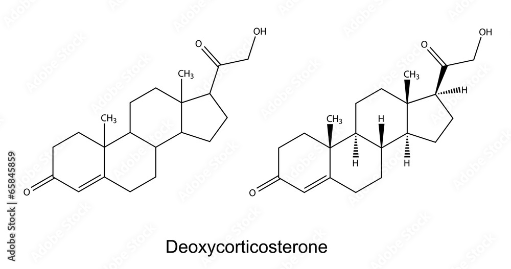 Structural chemical formulas of deoxycorticosterone Structural chemical formulas of deoxycorticosterone