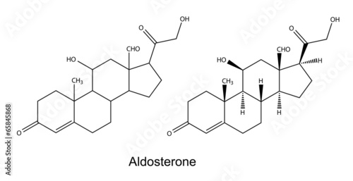 Structural chemical formulas of aldosterone