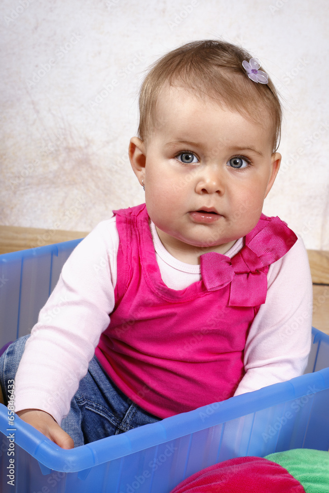 Beautiful little child in the box