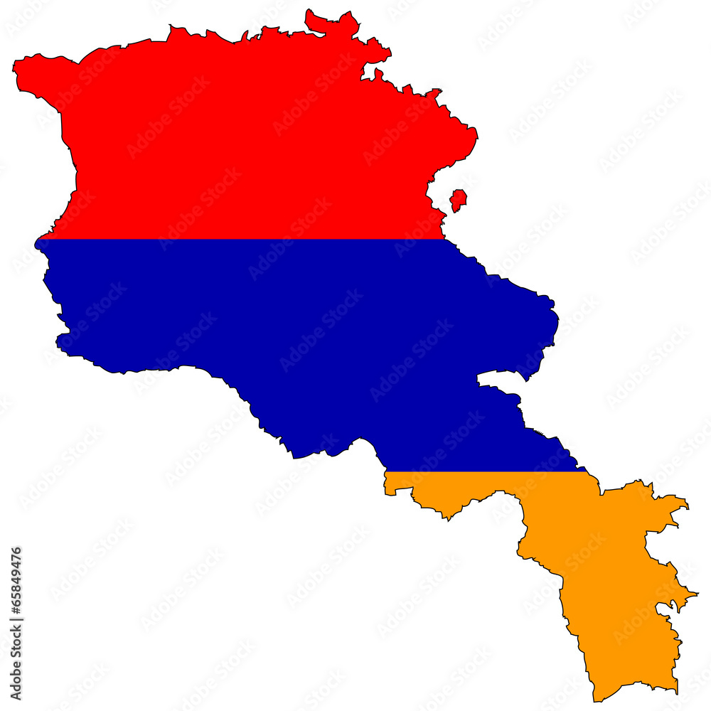 Vector map with the flag inside - Armenia. Vector map with the flag inside - Armenia.