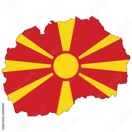 Vector map with the flag inside - Macedonia.