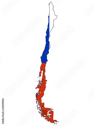 Vector map with the flag inside - Chile.