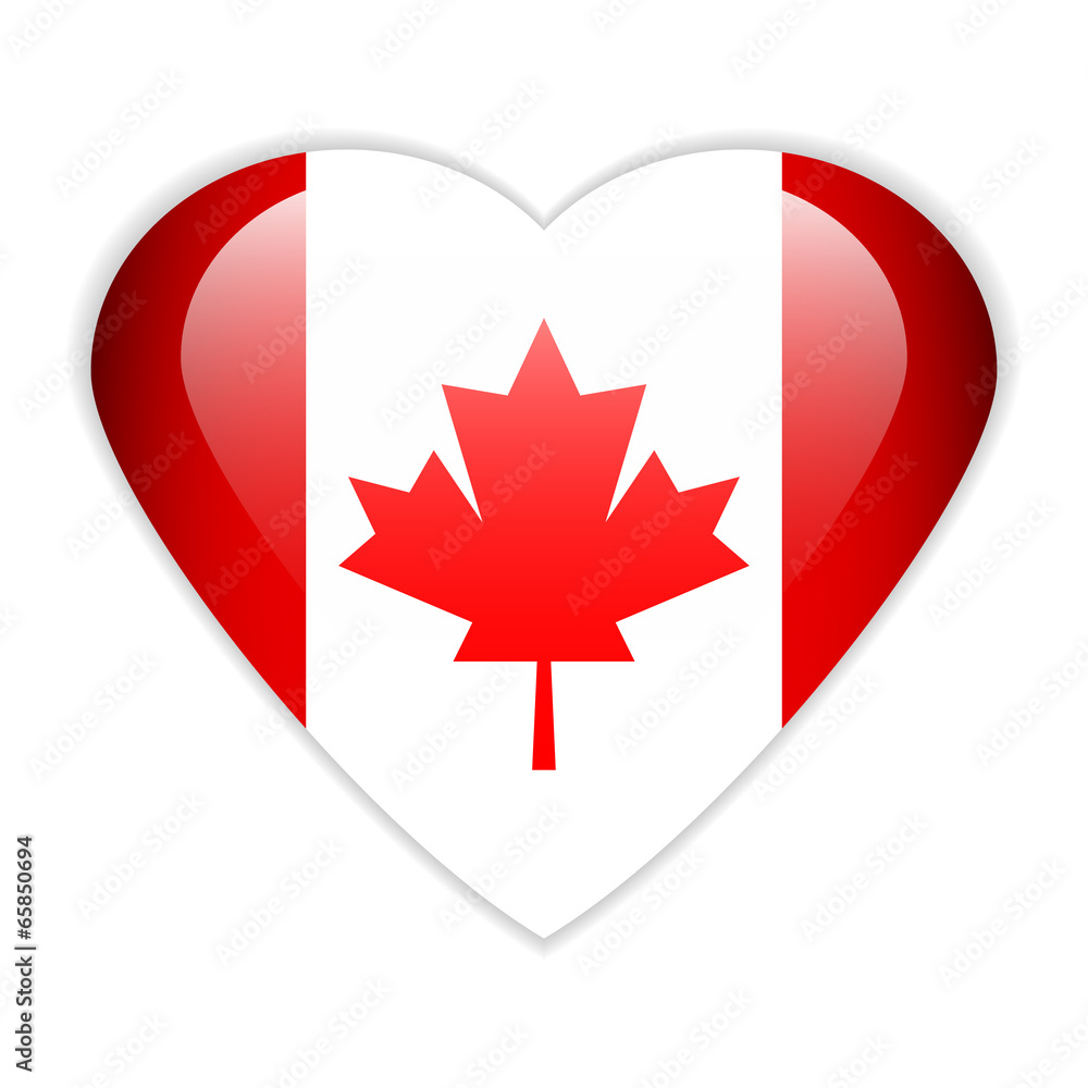 Canada flag button. Canada flag button.