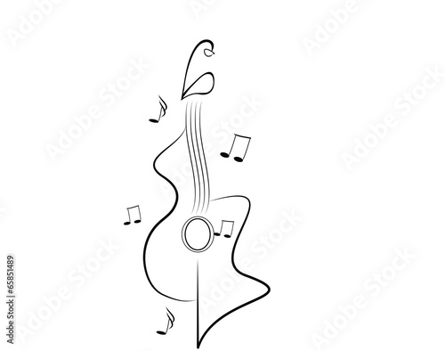 Chitarra bianco e nero