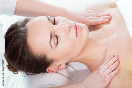 Woman having body massage