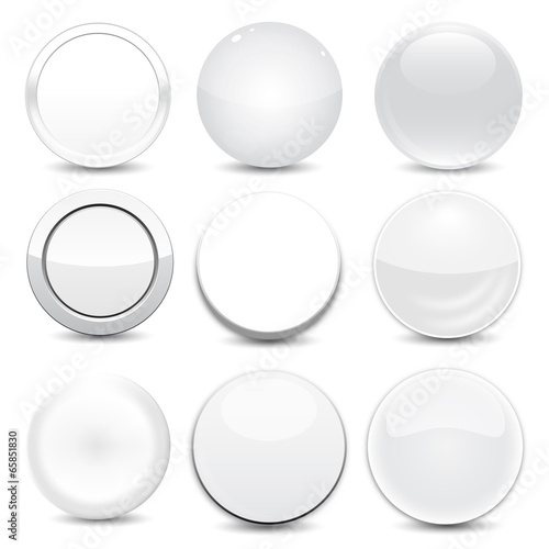 Blank White Buttons