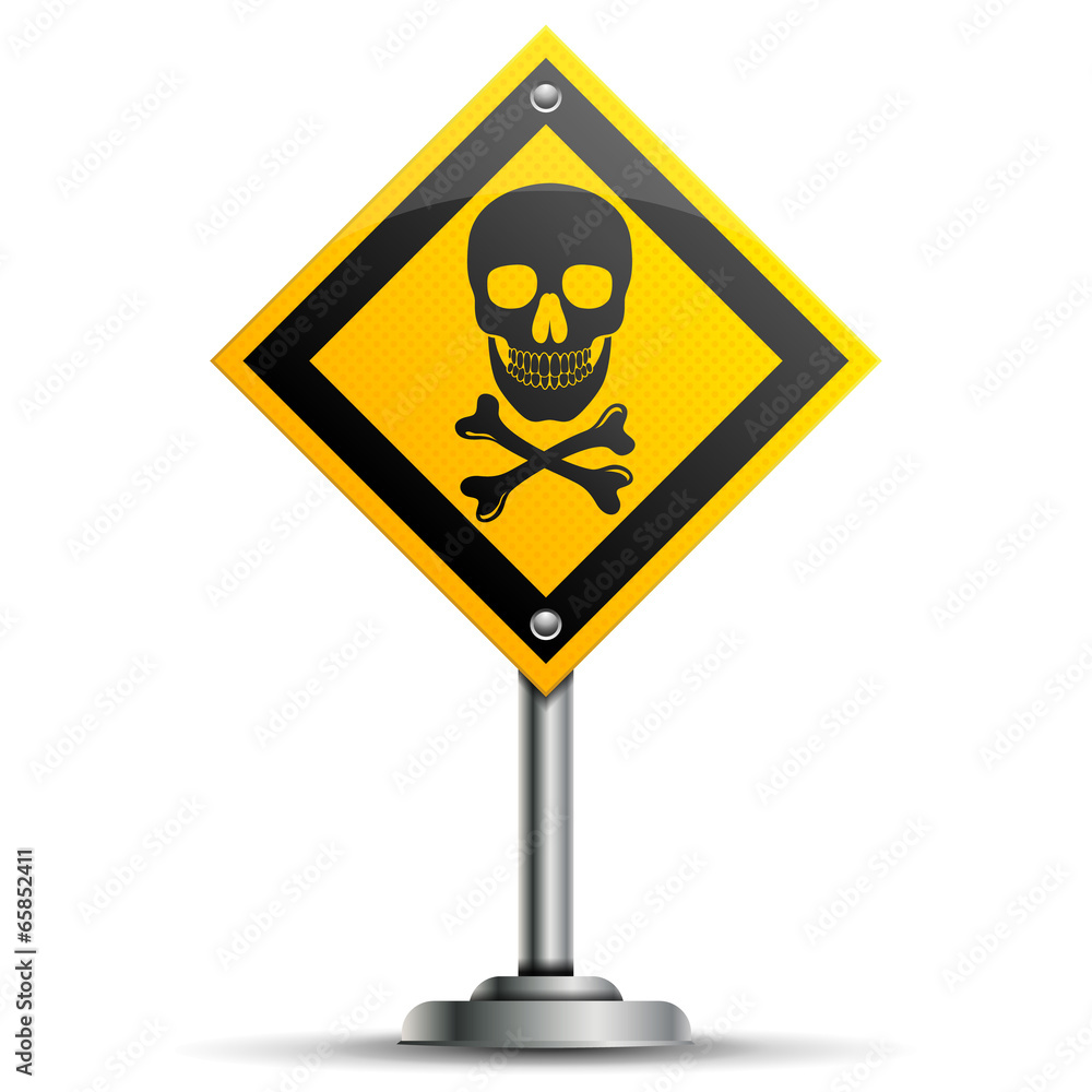 Obraz premium Pole with Warning Sign