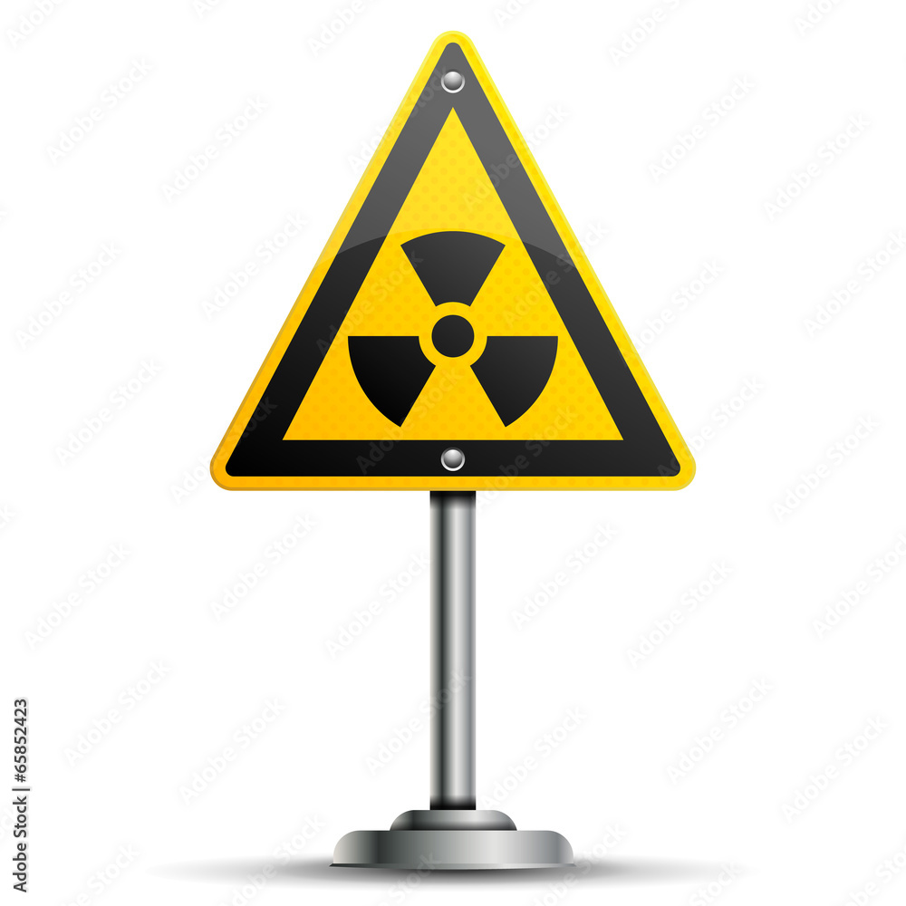 Fototapeta premium Pole with Warning Sign