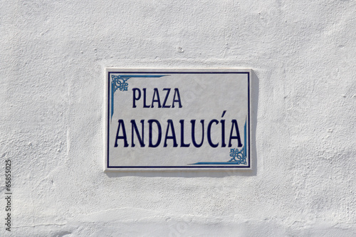 ceramic tile, street sign- plaza andalucia