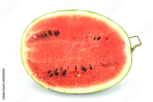 half of watermelon isolated on white